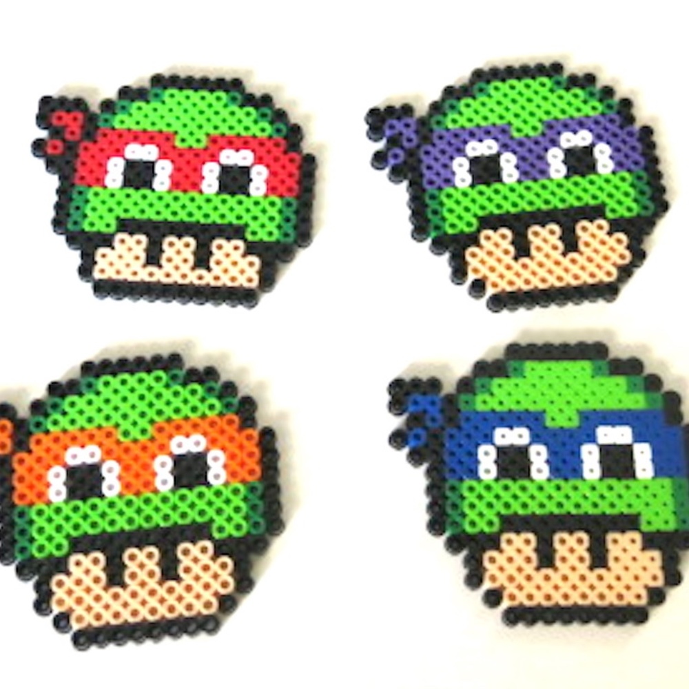 Perler Beads Mushroom Head Ninja Turtle Magnet